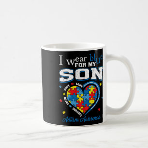 Ich trage Blau für meinen Sohn Autismus Bewusstsei Kaffeetasse