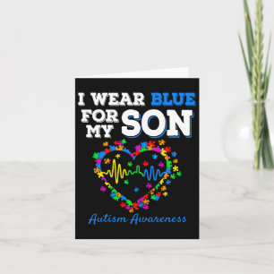 Ich trage Blau für meinen Sohn Autismus-Bewusstsei Karte