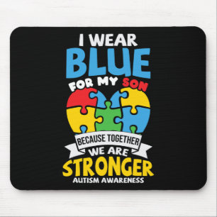 Ich trage Blau für meinen Sohn Autismus-Bewusstsei Mousepad
