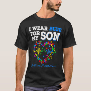 Ich trage Blau für meinen Sohn Autismus Bewusstsei T-Shirt