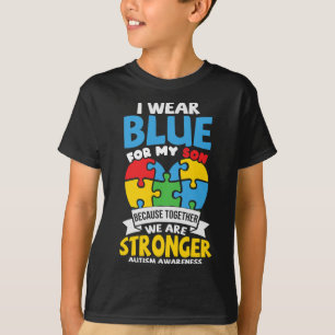 Ich trage Blau für meinen Sohn Autismus Bewusstsei T-Shirt