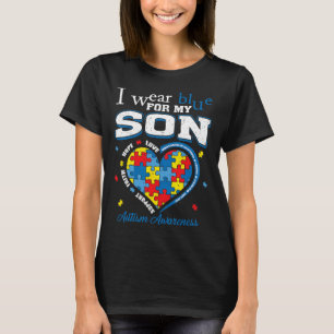Ich trage Blau für meinen Sohn Autismus Bewusstsei T-Shirt