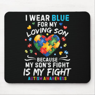 Ich trage Blau für meinen Sohn Autismusrätsel Puzz Mousepad