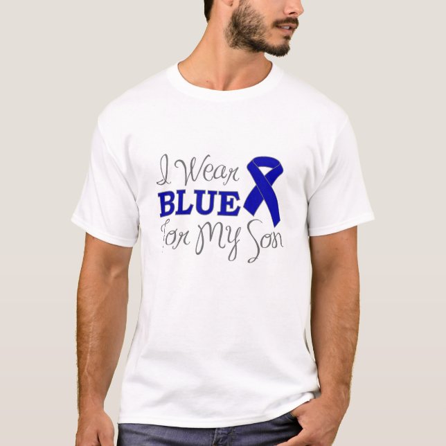 Ich trage Blau für meinen Sohn (blaues T-Shirt (Vorderseite)