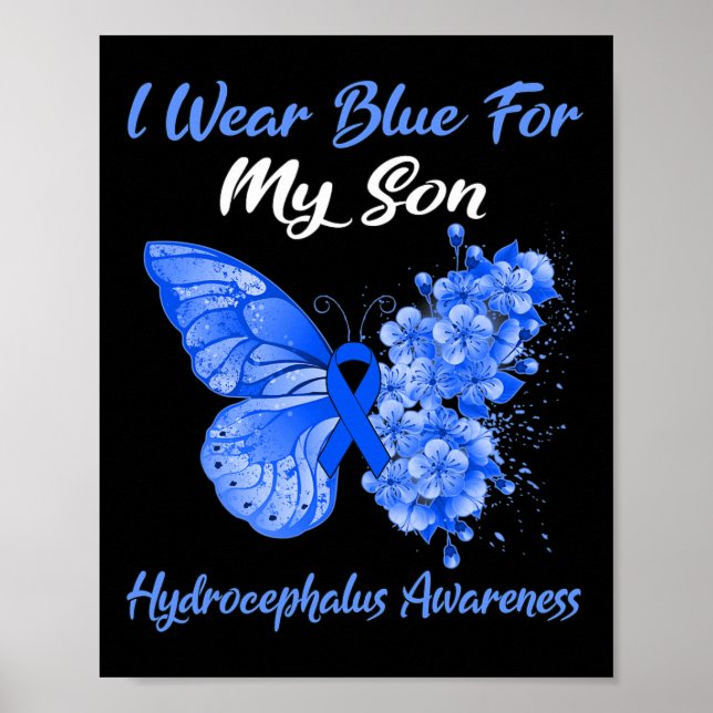 Ich trage Blau für meinen Sohn, den Hydrocephalus, Poster (Vorne)