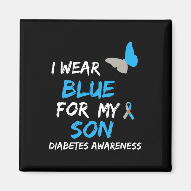 Ich trage Blau für meinen Sohn Diabetes Awareness  Magnet (Vorne)