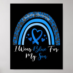 Ich trage Blau für meinen Sohn Diabetes Awareness Poster