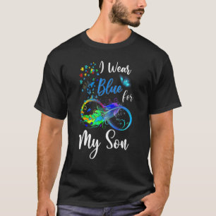 Ich trage Blau für meinen Sohn Schmetterling Autis T-Shirt