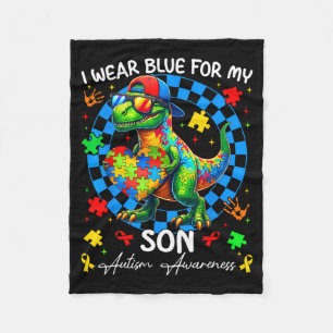 Ich trage Blau für meinen Sohn Stolz Autismus-Bewu Fleecedecke