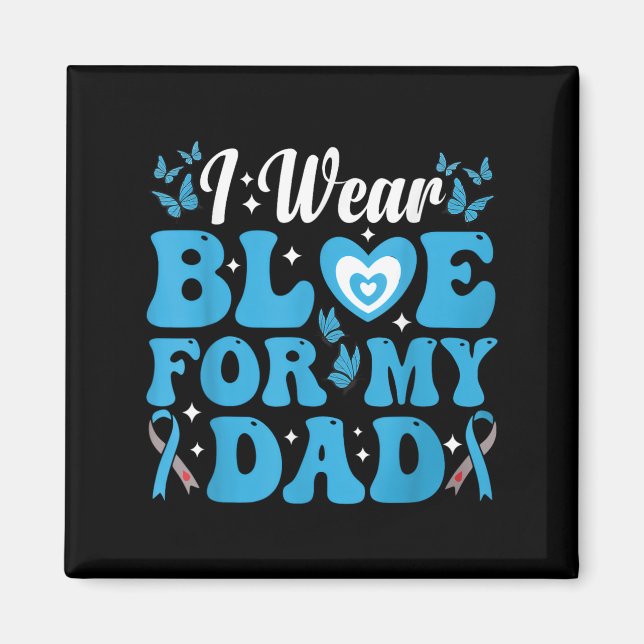 Ich trage Blau für meinen Vater Blue Ribbon T1d Di Magnet (Vorne)