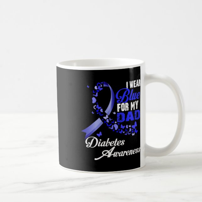 Ich trage Blau für meinen Vater T1d Diabetes Aware Kaffeetasse (Rechts)