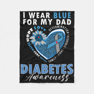 Ich trage Blau für meinen Vater Typ 1 Diabetes Fleecedecke