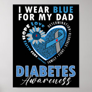 Ich trage Blau für meinen Vater Typ 1 Diabetes Poster
