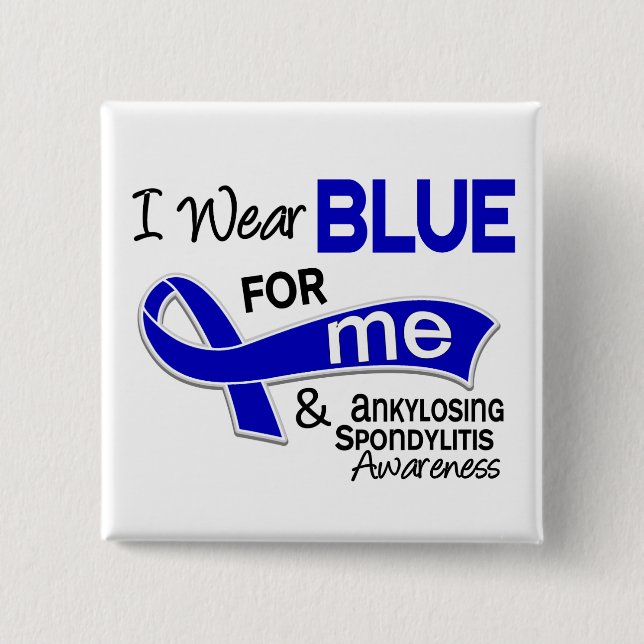 Ich trage Blau für mich 42 Ankylosing Spondylitis Button (Vorderseite)