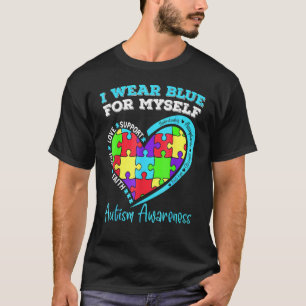 Ich trage Blau für mich selbst Herz Puzzle Autismu T-Shirt