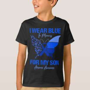 Ich trage Blau im Gedächtnis für meine Son Alopezi T-Shirt