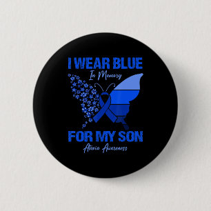 Ich trage Blau im Gedächtnis für meine Son Ataxia  Button