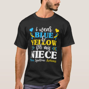 Ich trage Blau und Gelb für mein Niece-Down-Syndro T-Shirt