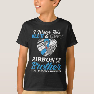 Ich trage Blau und Grau für meine Bruder Typ 1 Dia T-Shirt