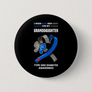 Ich trage Blau und Grau für meine Enkeltochter Typ Button