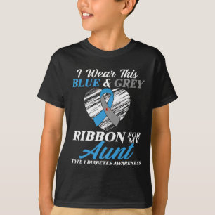 Ich trage Blau und Grau für meine Tante Typ 1 Diab T-Shirt