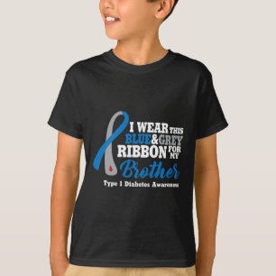 Ich trage Blau und Grau für meinen Bruder Diabetes T-Shirt