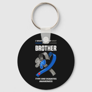 Ich trage Blau und Grau für meinen Bruder Typ 1 Di Schlüsselanhänger