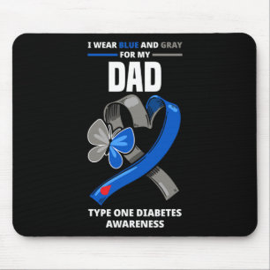 Ich trage Blau und Grau für meinen Vater Typ 1 Dia Mousepad