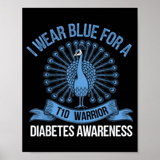Ich trage blaue Erbse Diabetes-Bewusstsein Poster