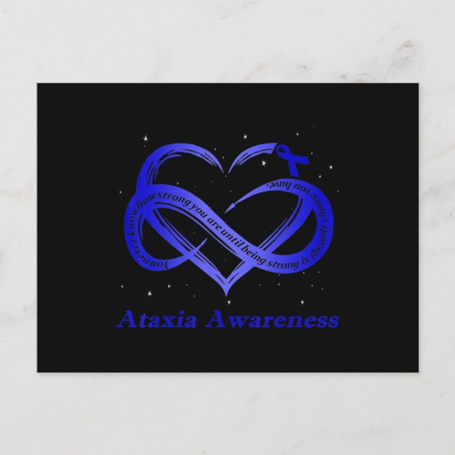 Ich trage Blauer für Ataxie Sensibilisierungskampa Postkarte (Vorderseite)