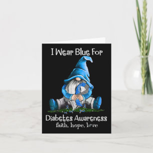 Ich trage Blauer für Diabetes Awareness Gnome Karte