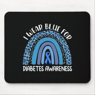 Ich trage Blauer für Diabetes Awareness Support Re Mousepad