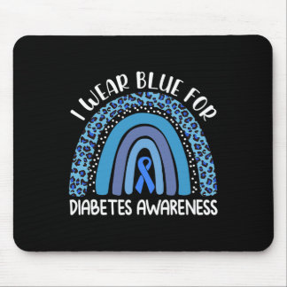 Ich trage Blauer für Diabetes Awareness Support Re Mousepad