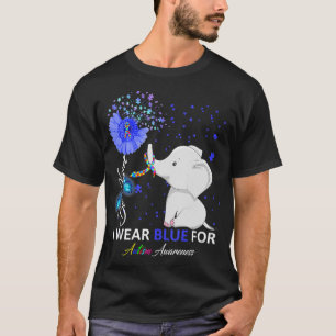 Ich trage blaues Autismus Bewusstsein Elefant Auti T-Shirt
