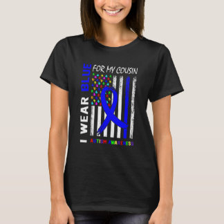 Ich trage blaues Band für mein Cousin Autismus-Bew T-Shirt