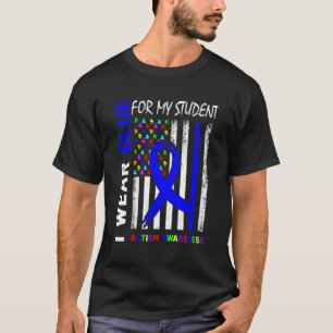 Ich trage blaues Band für mein Schüler-Autismus-Be T-Shirt
