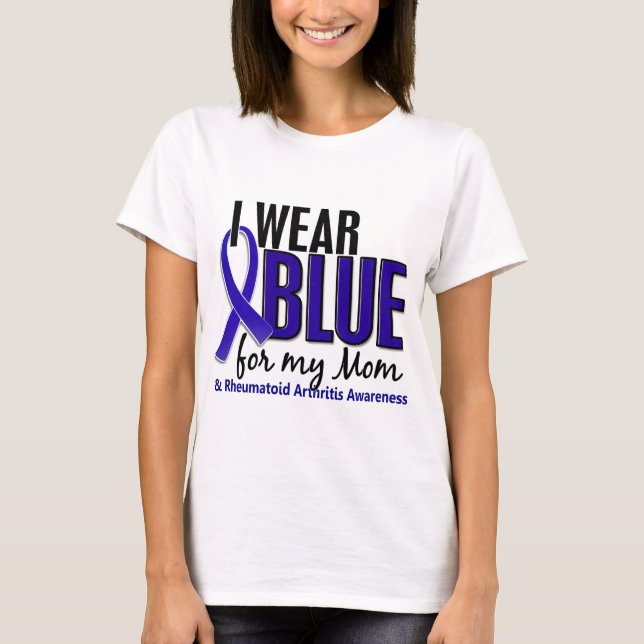 Ich trage blaues Mama-rheumatische Arthritis RA T-Shirt (Vorderseite)