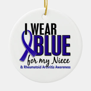 Ich trage blaues Nichten-rheumatoide Arthritis RA Keramikornament