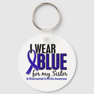 Ich trage blaues Schwester-rheumatoide Arthritis Schlüsselanhänger