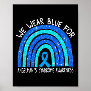 Ich trage Blue For Angelman's Syndrome Blue Ribbon Poster