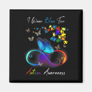 Ich trage Blue for Autismus Awareness Shirt Puzzle Magnet