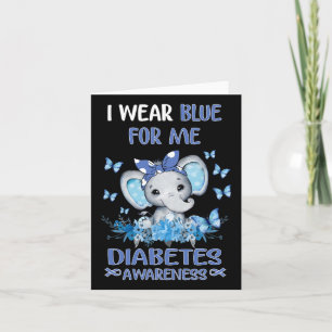 Ich trage Blue for me Diabetes Awareness Elephant Karte