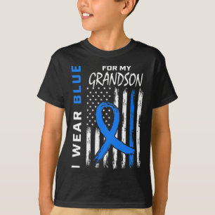Ich trage Blue für Grandson Diabetes Awareness Fla T-Shirt