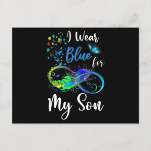 Ich trage Blue für meinen Sohn Autismus Awareness Postkarte