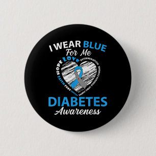 Ich trage Blue für mich Typ 1 Diabetes Awareness M Button