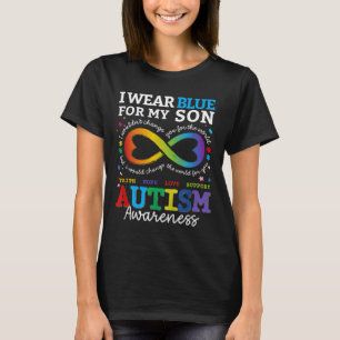 Ich trage Blues für meinen Sohn Autismus Bewusstse T-Shirt