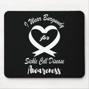 Ich trage Bordeaux für Sichelzellkrankheiten Mousepad