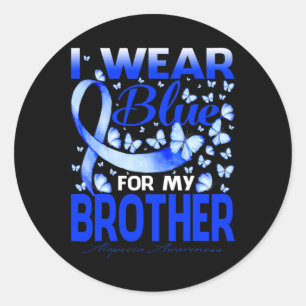 Ich trage Bule für meinen Bruder Alopezie Bewussts Runder Aufkleber