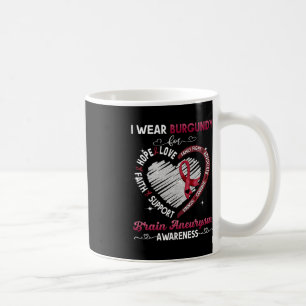 Ich trage Burgund für Hirnaneurysma-Geschenke Kaffeetasse