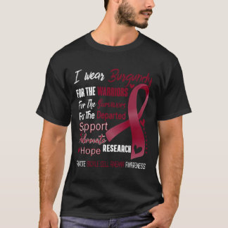 Ich trage Burgundy für die Anämie der Sichelzellen T-Shirt